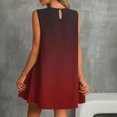 thumbnail image 6 of Tnhcen Women's Casual Sleeveless Ombre Printed Summer Dress, Side Ruffles Round Neck Stretchy Fabric, Plus Size S-2XL Lightweight Casual Day Dress, 6 of 7