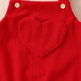 thumbnail image 6 of DHFJKG Baby Boys Girls Romper Newborn Infant Corduroy Sleeveless Heart Graphic Pocket Square Neckline Bodysuits For 0-18M Valentine's Day Cute Onesie, 6 of 8
