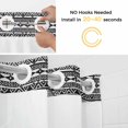 thumbnail image 2 of No Hook Grey Black Boho Shower Curtain with Snap in Liner Set, Vintage Ethnic Tribe Abstract Art Waterproof Fabric Bathroom Curtains with See Through Top Window, Hotel Style Stall 48 x 72 Inch, 2 of 9