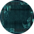 thumbnail image 1 of Ahgly Company Indoor Round Abstract Turquoise Blue Modern Area Rugs, 7' Round, 1 of 4