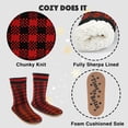 thumbnail image 6 of Cozylook Men's Fuzzy Non-slip Slipper Socks, Cable Knit Moccasin Boots, Warm Fluffy Sherpa Lined Indoor House Shoes, Cozy Winter Gifts for Him, Red/Black Adult Size 8-9, 6 of 7