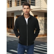 QPNGRP Men's Lightweight Jacket Casual Jacket Waffle Knitted Black Jacket Coat 4XL