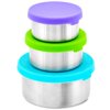 WeeSprout Stainless Steel Food Storage Containers, Leakproof Silicone Lids, BPA-Free - Set of 3
