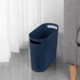 thumbnail image 5 of Small Trash Can, Slim Garbage Can Plastic Waste Basket with Handles 3.5 Gallon Container Bin for Narrow Spaces Bathroom, Bedroom, Kitchen, Office at Home, 2 Pack Teal Blue, 5 of 6