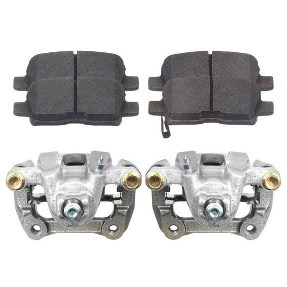 AutoShack Rear Brake Calipers and Ceramic Pads Kit Driver and Passenger Side Replacement for 2003-2006 2007 2008 Honda Pilot 2001 2002 2003 2004 2005 2006 Acura MDX 3.5L V6 AWD FWD