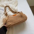 thumbnail image 3 of Bolsa de punto estético para mujeres Bolsa de vacaciones de verano de gran capacidad (caqui), 3 of 9