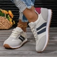thumbnail image 6 of Women's Platform Fashion Sneakers Thick Sole Suede Leather Classic Rubber Gum Sole Low Top Casual Walking Shoes Blue 7.5, 6 of 6