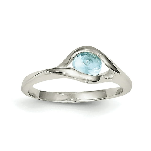 925 Sterling Silver Blue Glass Ring