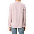 thumbnail image 4 of INSPIRE CHIC Women's Button Down Long Sleeve Cuff Ruffle Detail Blouse Shirt Tops XS Pink, 4 of 8