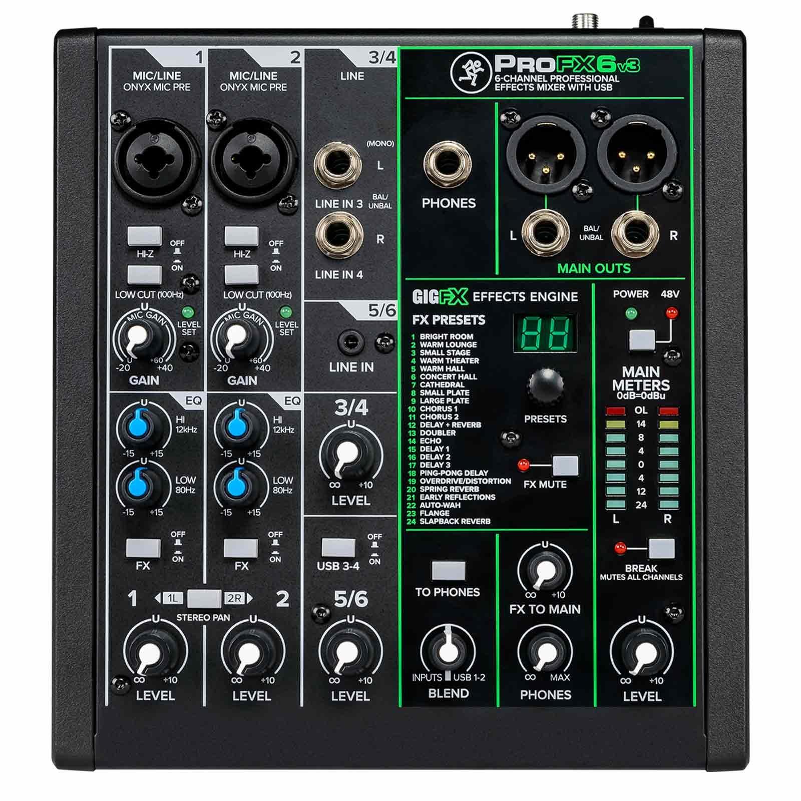 Mackie ProFX6v3 6 Channel Professional Effects Mixer with Cables Package - image 2 of 9