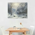 thumbnail image 2 of NIJIANKEHAN  Winter Wall Art Prints French Country Landscape Oil Painting Poster Rustic Snow Pine Trees Pictures Christmas Room Decor for Gallery Wall Home Nordic Decor (No Frame) 20x16in, 2 of 6
