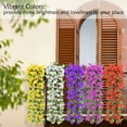 thumbnail image 2 of Spencer 2Pcs Artificial Hanging Flowers 2.6Ft Fake White Violet Plants Vine for Indoor and Outdoor Decoration, 2 of 9