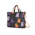 thumbnail image 7 of FORMRS Womens Corduroy Tote Bag Crossbody Shoulder Handbag with Pocket, Halloween Orange Ghosts, 7 of 7
