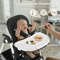 thumbnail image 3 of LINLUX Foldable Baby High Chair, Adjustable Feeding Chair for Toddler w/Removable Double Tray, Black, 3 of 7