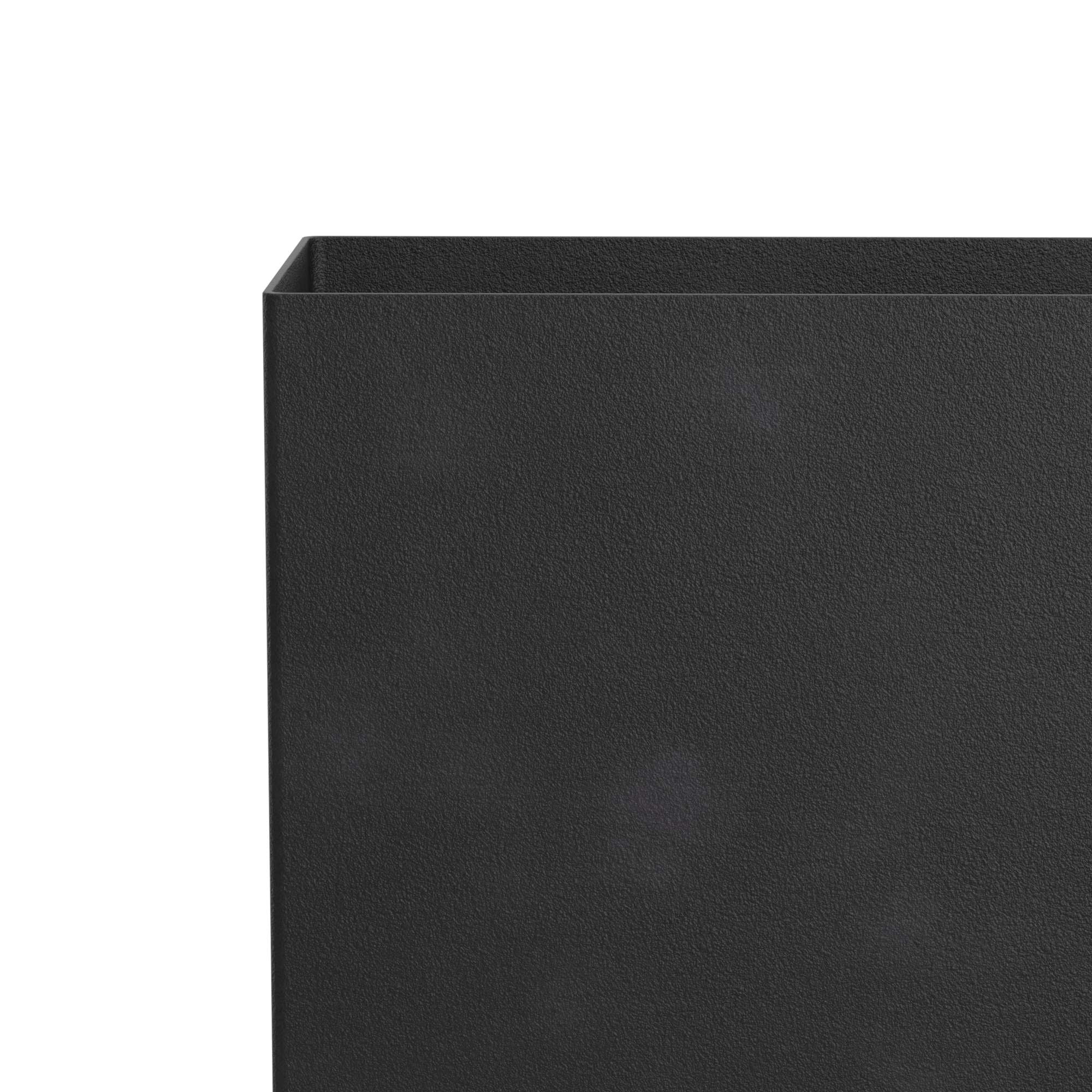 Mainstays Asher 24" x 12" x 24" Rectangle Rich Black Plastic Planter