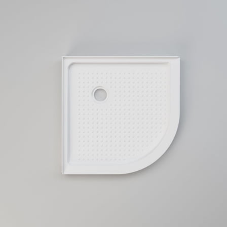 RevoGlow Commerce Shower Pan Acrylic 38 in. D x 38 in. W x 3 in. H Corner Shower Drain Included, White Color Shower Base