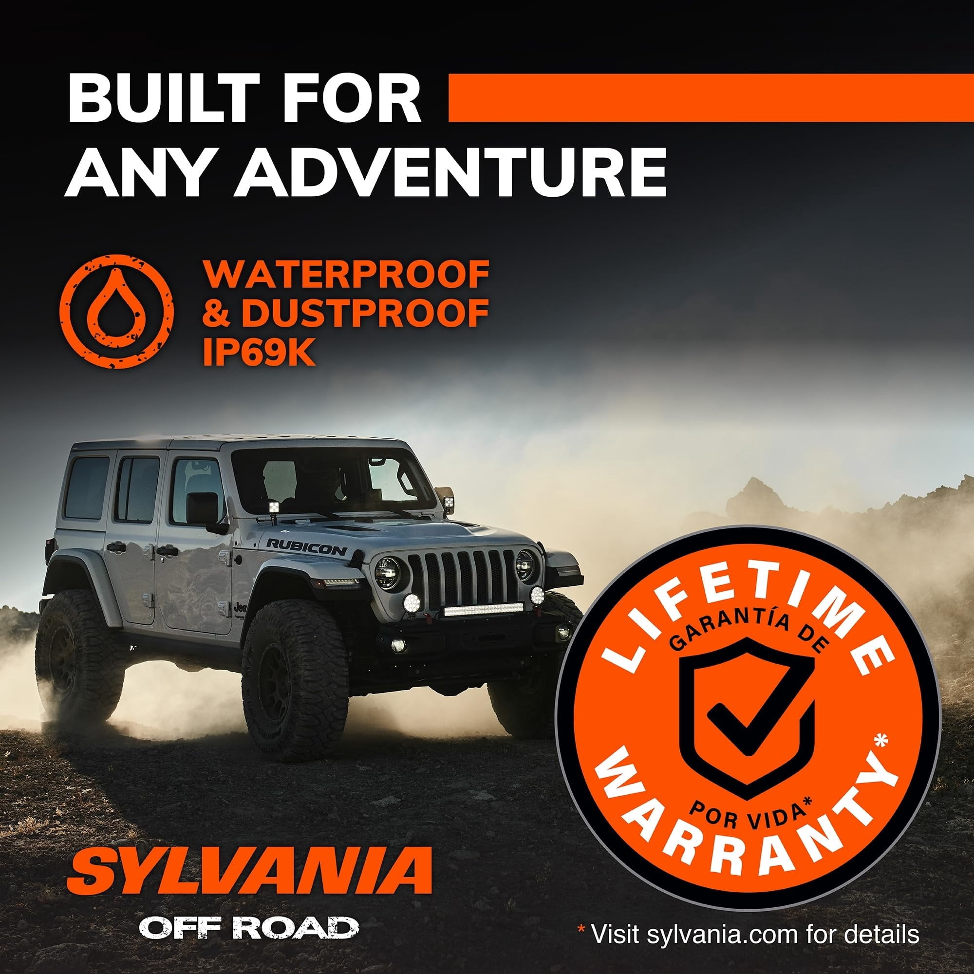 Sylvania Rugged 4 Inch Round LED Light Pod Flood 2100 Lumens, 1 pack, Compatible with Multiple Cars