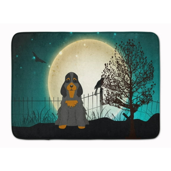 Halloween Scary Cocker Spaniel Black Tan Machine Washable Memory Foam Mat