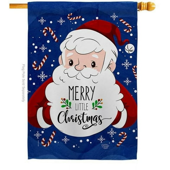 Ornament Collection H190019-BO 28 x 40 in. Santa Wishies House Flag Wintertime Christmas Double-Sided Decorative Vertical Flags Decoration Banner Garden Yard Gift