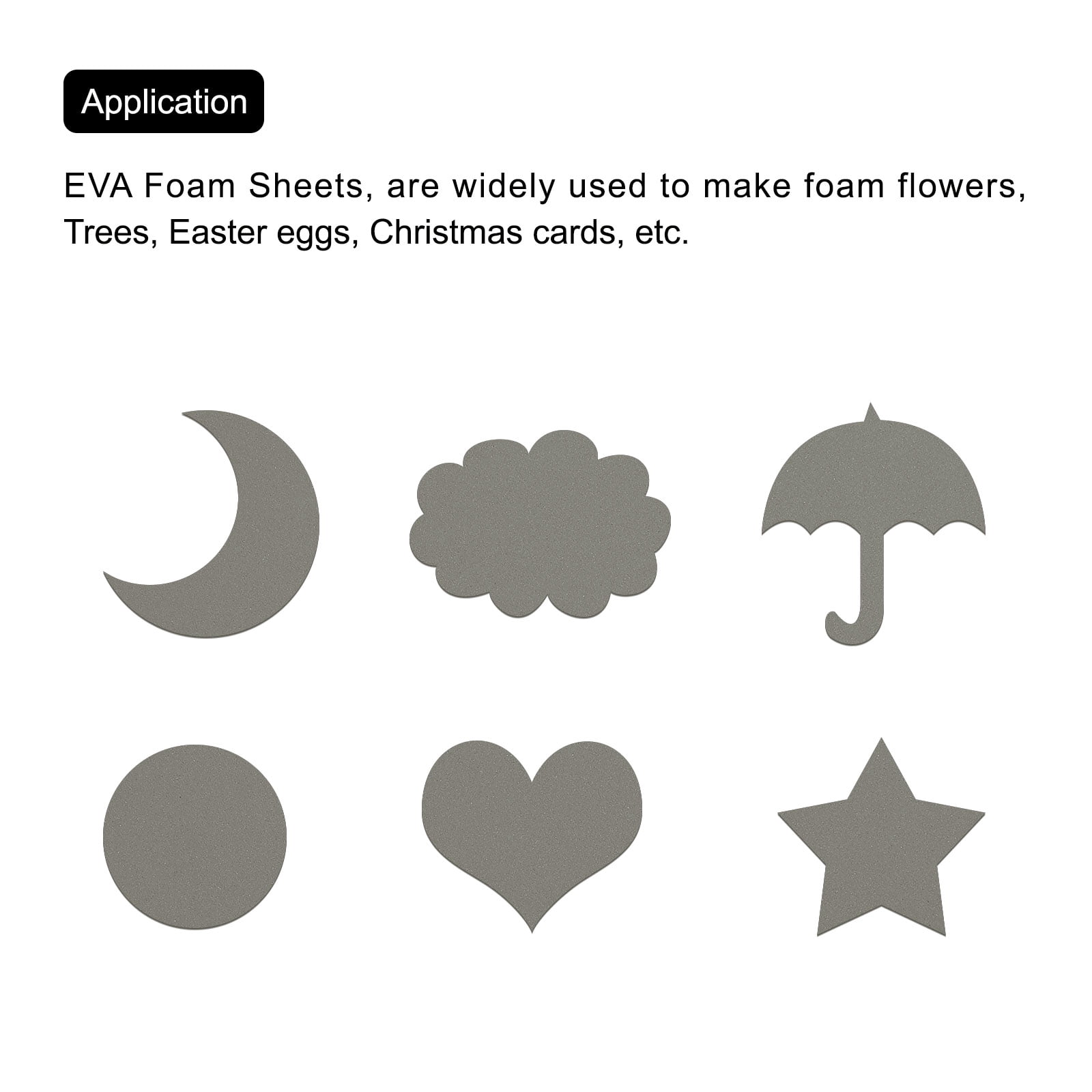 EVA Foam Sheets Light Grey 9.8 Inch x 9.8 Inch 10mm Thick Crafts Sheets 6Pcs