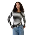 thumbnail image 1 of Camiseta GAP de manga larga con cuello redondo y rayas negras y blancas XXL, 1 of 5