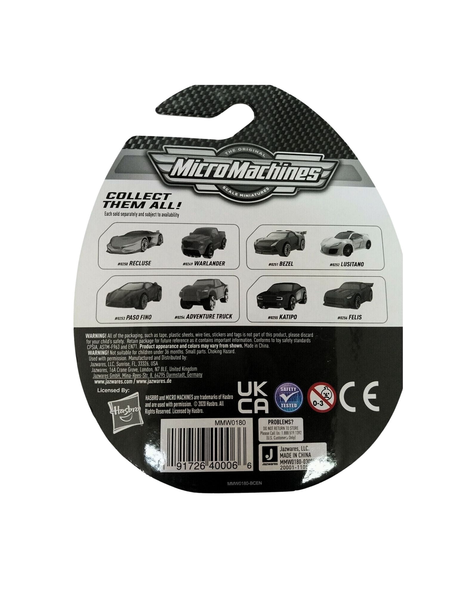 Jazwares Micro Machines Toy Cars Bezel #0251, Lusitano #0252, Mini