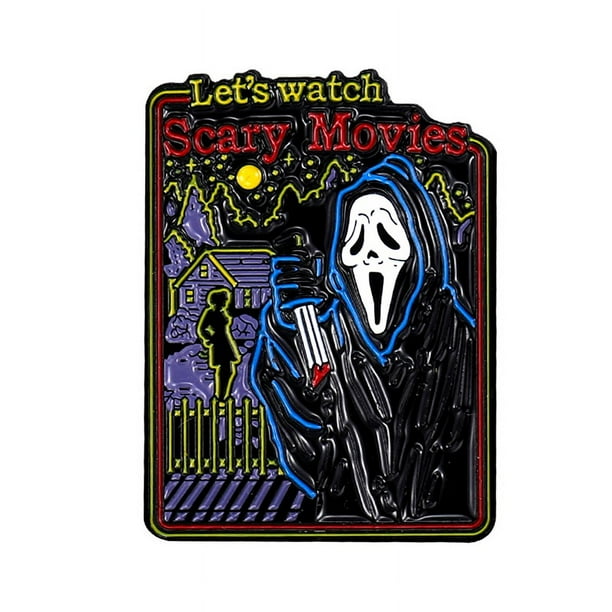 Pins De Esmalte Fantasma De Negro Gato Horror Caras De Miedo Broche Punk Esqueleto Pin Insignias De Solapa Regalo De Joyas De Halloween Para Amigos