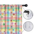 thumbnail image 4 of Multi Star Checkerboard Kids Curtains,Childrens Insulated Curtains Set Of 2,Bedroom Essentials,Teen Room Decor 52"X84", 4 of 5