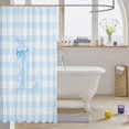 thumbnail image 3 of Manfei Modern Minimalist Checkered Shower Curtain 72Wx72L,Blue Cartoon Alphabet L Bathroom Curtain, 3 of 5