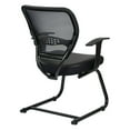 thumbnail image 3 of Professional Air Grid Back Visitors Chair with Bonded Leather Seat in Black, 3 of 5