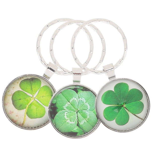 KAKOWELY 3 llaveros de trébol con colgante para colgar llaves, llavero con significado, adorable colgante para bolso.