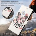 thumbnail image 6 of Butterfly Love Flower Wallet Case For TCL 50 XL 5G, PU Leather Flip Folio Cover With Card Slots, Magnetic Closure, Kickstand, Shockproof Protective Phone Case,Pink Butterfly,For TCL 50 XL 5G, 6 of 6