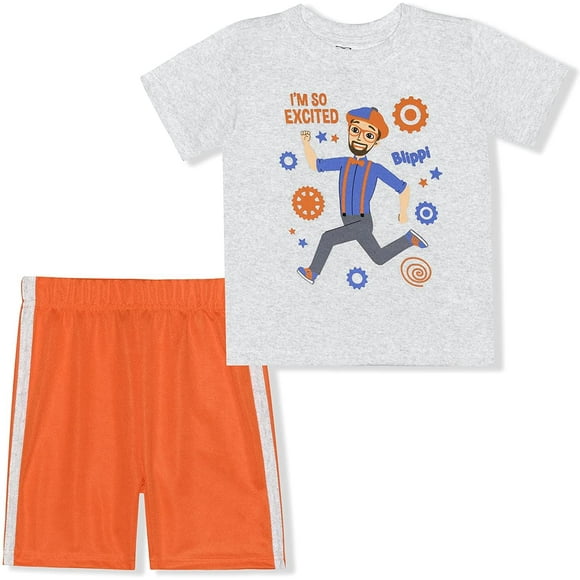Conjunto Blippi de manga corta y pantalones cortos para niños