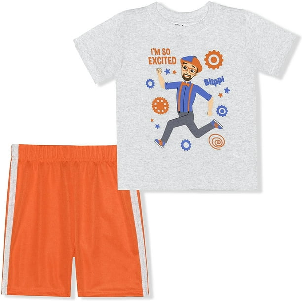 Conjunto Blippi de manga corta y pantalones cortos para niños
