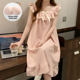 thumbnail image 4 of Vestido de dormir sin mangas a cuadros para mujer, camisón de algodón con burbujas de tejido fino, almohadilla fija holgada para el pecho, ropa de casa, verano, 4 of 4