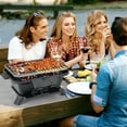 thumbnail image 2 of Gymax 100% Cast Iron Charcoal Grill Portable Hibachi Grill w/ Grill & Grate Hooks, 2 of 10