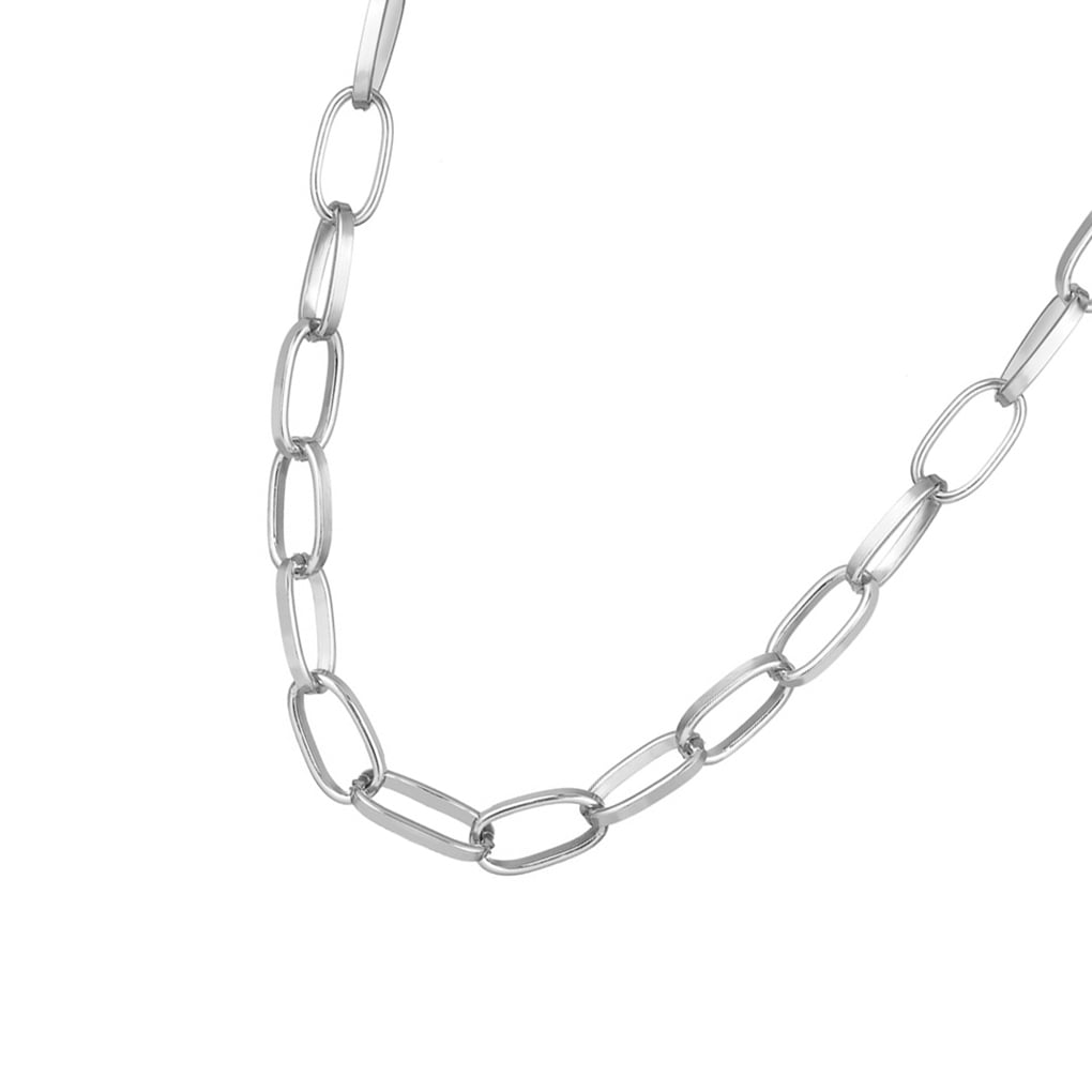 36"MEN Stainless Steel SUPER HEAVY 8mm Silver Interlock Bone Link Chain Necklace 