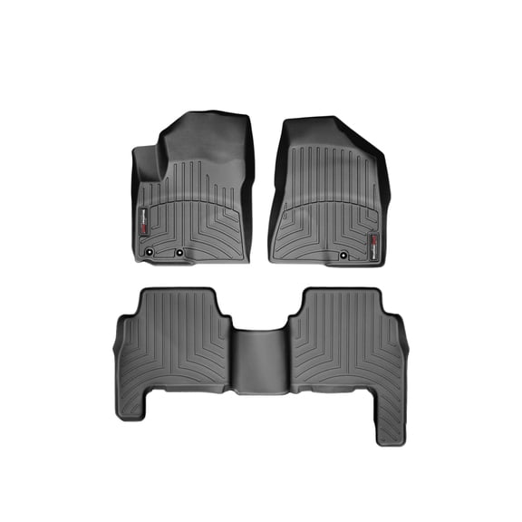 WeatherTech Custom Fit FloorLiners compatible with 2011-2013 Kia Sorento - 1st & 2nd Row, Black