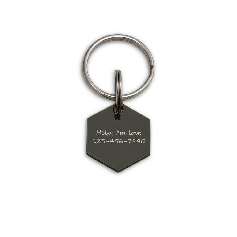 Dog Tag Hexagon Dog tag Custom Pet Tag Dog ID Tag Dog Name Tag Dog Tags for Dog Personalized Mountain Sunrise Hexagon Black Small Front Back engraving Walmart