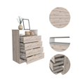 thumbnail image 3 of TUHOME Peru L Four Drawer Dresser - Light Gray/White Engineered Wood, 3 of 8