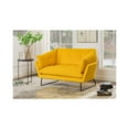 thumbnail image 3 of Lilola Home Karla Yellow Velvet Contemporary Loveseat and Ottoman, 3 of 10