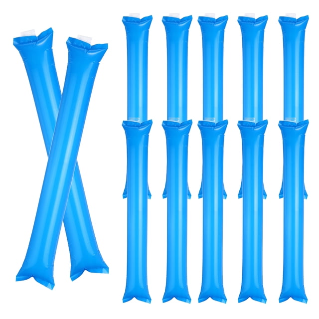 Uxcell 12 Piezas Palos de Trueno, Palos de Animación Espesa para el Equipo, Clappers de Plástico Inflables para Eventos Deportivos, Fiestas de Baile, Conciertos, Azul
