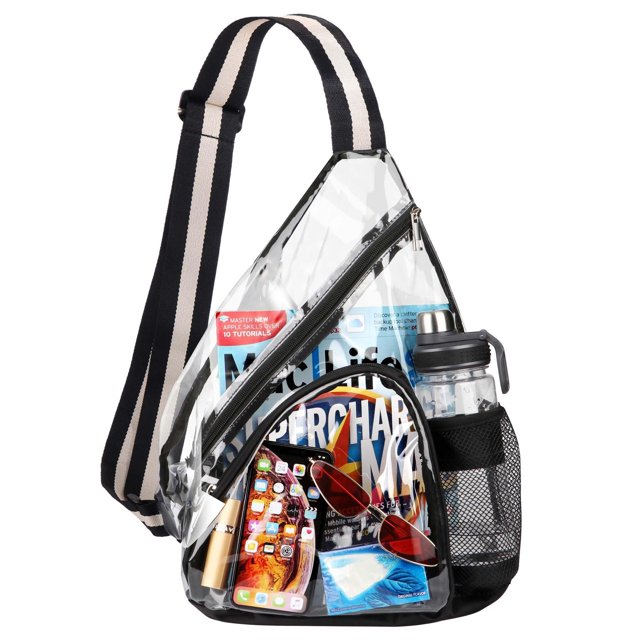 Bolso bandolera HULISEN, de PVC transparente, aprobado para estadios