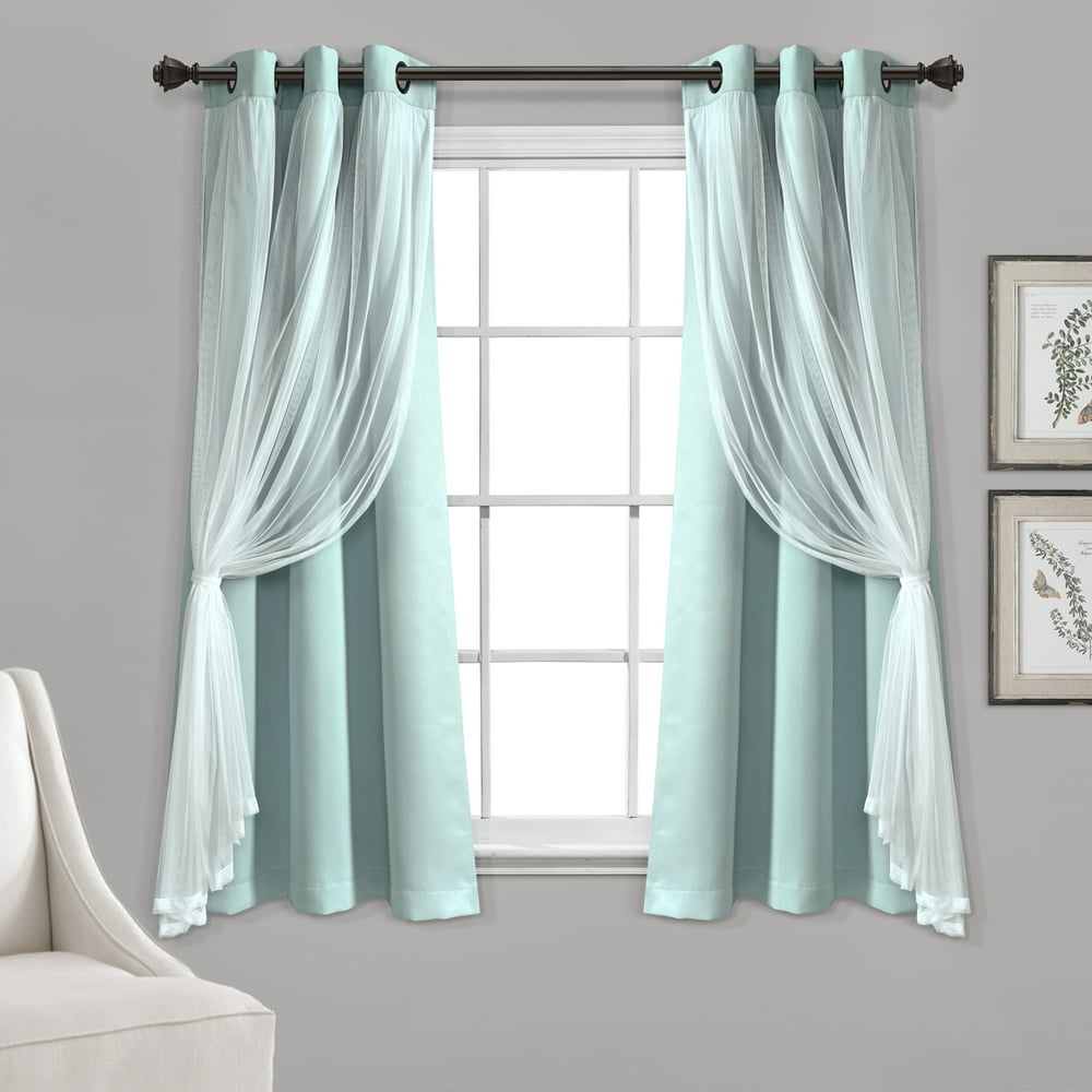 Lush Decor Grommet Sheer Window Curtain Panels With Insulated Blackout