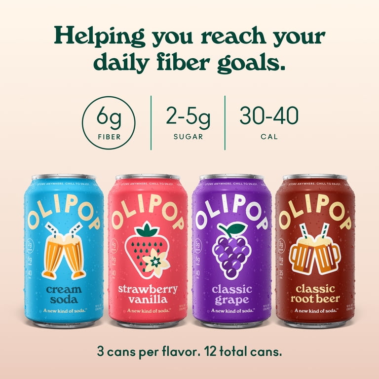 OLIPOP Classics Variety Pack Prebiotic Soda, 12 fl oz, 8 Pack photo 4