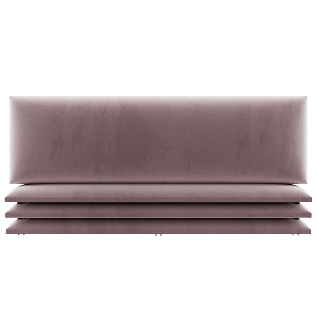 Vant 30 x 11.5 Inch Upholstered Decor Wall Panel, Dusty Rose (4 Pack)