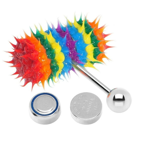 Lix Silicone Vibrator Tongue Ring Rainbow