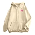 thumbnail image 7 of NinXxx Women's Winter Lined Hoodie Streetwear Sweatshirt Cold Weather Beige XXXL, 7 of 7