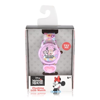 Disney Princess Flashing Unisex Child LCD Watch with Pink Stone