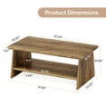 thumbnail image 2 of Demi Bonn 47" Rustic Wooden Coffee Table, Modern Center Table Storage Ottoman for Living Room, Brown, 2 of 4